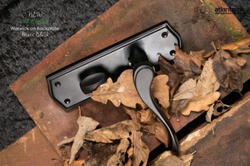 Click Here To Enlarge This Photo Of Atlantic - OE178WCMB Old English 'Warwick' WC Levers on Backplate - Matt Black