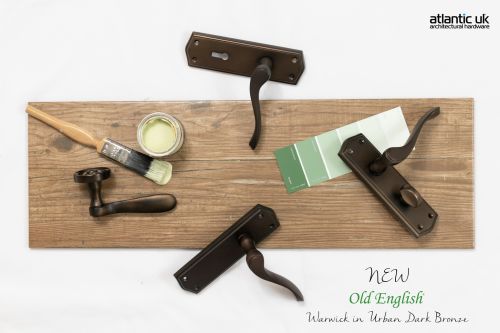 Click Here To Enlarge This Photo Of Atlantic - OE178KUDB Old English 'Warwick' Lock Levers on Backplate - Urban Dark Bronze