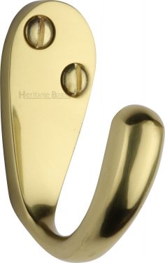 Click Here To Enlarge This Photo Of V1040-PB Heritage Brass Single Robe Hook Polished Brass Finish