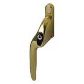 EH10L Left Hand Locking Cranked Espagnolette Window Handle - Polished Brass &lpar;EH10L-LH-PB&rpar;