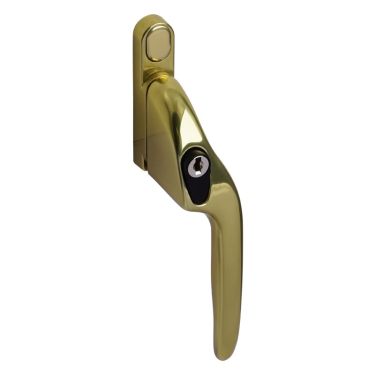 Click Here To Enlarge This Photo Of EH10L Right Hand Locking Cranked Espagnolette Window Handle - Polished Brass &lpar;EH10L-RH-PB&rpar;