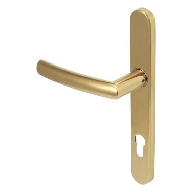 Click Here To Enlarge This Photo Of Jigsaw JR095B Grade 304 Stainless Steel&comma; PVD Brass Finish Multipoint Door Lock Handle&comma; 92mm Centres &lpar;JR095B-304-PPB&rpar;