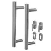 BLU Performance Offset Round 'T' Bar Handle for Straight Slide Doors&comma; Back to back fix&comma; 316 Satin Stainless Steel &lpar;KM850-PAIR-SSS&rpar;