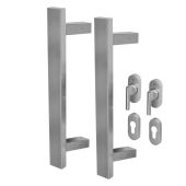 BLU Performance Offset Rectangular T-Bar Pull Handle for Straight Slide Doors&comma; Back to Back Fix&comma; 316 Satin Stainless Steel &lpar;KM856-PAIR-SSS&rpar;