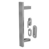 BLU Performance Offset Rectangular T-Bar Pull Handle for Straight Slide Doors&comma; Secret Fix & Flush Pull&comma; 316 Satin Stainless Steel &lpar;KM856-SING-SSS&rpar;