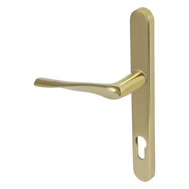 Click Here To Enlarge This Photo Of Kuhlen&trade; 92mm Multipoint Handle Set Right Hand&comma; Polished Brass with Fixing Kit - 240x28x12mm - &lpar;MHP60-RH-KIT-PB&rpar;
