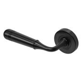 BLU Performance Opera Lever Door Handle on Round Rose&comma; 55 x 10&period;5mm&comma; 316 Stainless Steel in a Matt Black Lacquer &lpar;TBH100B-MBL&rpar;