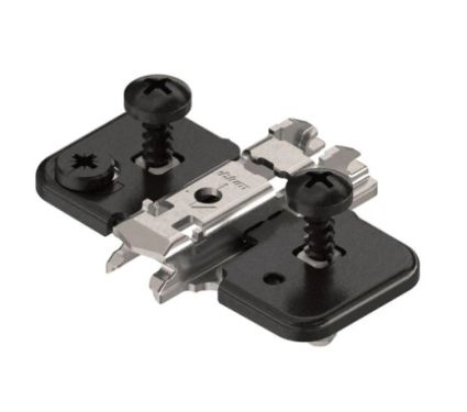 Click Here To Enlarge This Photo Of 174H7100E-ONYX BLUM CLIP 0mm Cruciform Steel Cam Adjustable Mounting Plate Expando - Black Onyx
