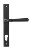 46388 From the Anvil Matt Black Hammered Newbury Slimline Espag&period; Lock Set - 92mm centres - 212mm Screw Centres