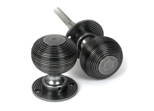 Click Here To Enlarge This Photo Of 46403 From the Anvil Pewter Heavy Beehive Mortice&sol;Rim Knob Set