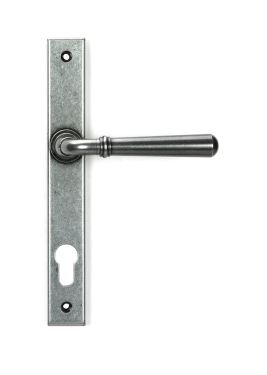 Click Here To Enlarge This Photo Of 46414 From the Anvil Pewter Newbury Slimline Lever Espag&period; Lock Set - 92mm centres - 212mm Screw Centres