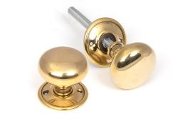 46681 From the Anvil Aged Brass Mushroom Mortice&sol;Rim Knob Set