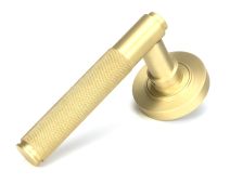 50843 From the Anvil Satin Brass Brompton Lever on Rose Set &lpar;Plain&rpar;