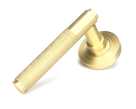 Click Here To Enlarge This Photo Of 50845 From the Anvil Satin Brass Brompton Lever on Rose Set &lpar;Beehive&rpar;