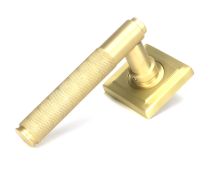 50846 From the Anvil Satin Brass Brompton Lever on Rose Set &lpar;Square&rpar;