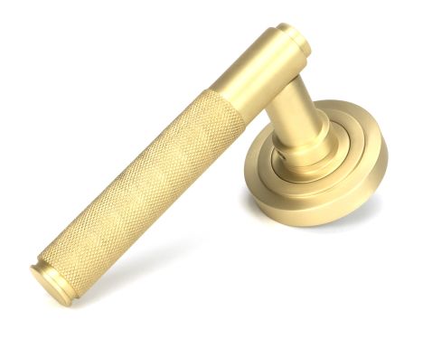 Click Here To Enlarge This Photo Of 50848 From the Anvil Satin Brass Brompton Lever on Rose Set &lpar;Art Deco&rpar; - Unsprung