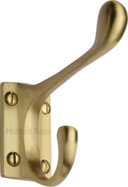 Click Here To Enlarge This Photo Of V1056-SB Heritage Brass Hat & Coat Hook Satin Brass Finish