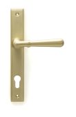 50851 From the Anvil Satin Brass Newbury Slimline Lever Espag&period; Lock Set - 92mm centres - 212mm Screw Centres