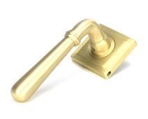 50856 From the Anvil Satin Brass Newbury Lever on Rose Set &lpar;Square&rpar;