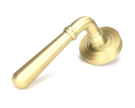 Click Here To Enlarge This Photo Of 50859 From the Anvil Satin Brass Newbury Lever on Rose Set &lpar;Beehive&rpar; - Unsprung