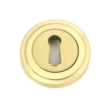 Click Here To Enlarge This Photo Of 50873 From the Anvil Satin Brass Round Escutcheon &lpar;Art Deco&rpar;