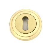 50873 From the Anvil Satin Brass Round Escutcheon &lpar;Art Deco&rpar;