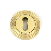 50874 From the Anvil Satin Brass Round Escutcheon &lpar;Beehive&rpar;
