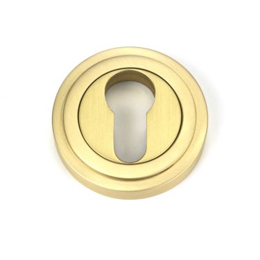 Click Here To Enlarge This Photo Of 50877 From the Anvil Satin Brass Round Euro Escutcheon &lpar;Art Deco&rpar;