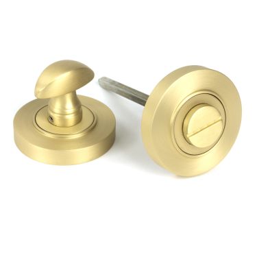 Click Here To Enlarge This Photo Of 50880 From the Anvil Satin Brass Round Thumbturn Set &lpar;Plain&rpar;