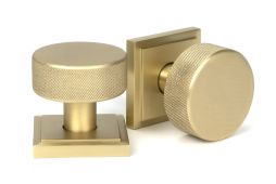 50911 From the Anvil Satin Brass Brompton Mortice&sol;Rim Knob Set &lpar;Square&rpar;