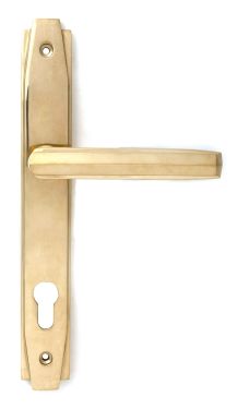 Click Here To Enlarge This Photo Of 51185 From the Anvil Polished Brass Art Deco Slimline Lever Espag&period; Lock Set - 92mm centres - 212mm Screw Centres
