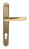 51186 From the Anvil Aged Brass Art Deco Slimline Lever Espag&period; Lock Set - 92mm centres - 212mm Screw Centres