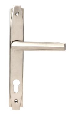 Click Here To Enlarge This Photo Of 51187 From the Anvil Polished Nickel Art Deco Slimline Lever Espag&period; Lock Set - 92mm centres - 212mm Screw Centres
