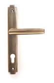 51190 From the Anvil Polished Bronze Art Deco Slimline Lever Espag&period; Lock Set - 92mm centres - 212mm Screw Centres