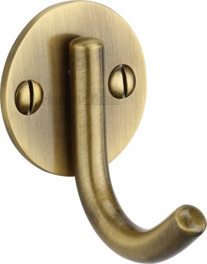 Click Here To Enlarge This Photo Of V1064-AT Heritage Brass Single Robe Hook Antique Brass Finish