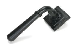 51329 From the Anvil Matt Black Newbury Lever on Rose Set &lpar;Square&rpar; - Unsprung
