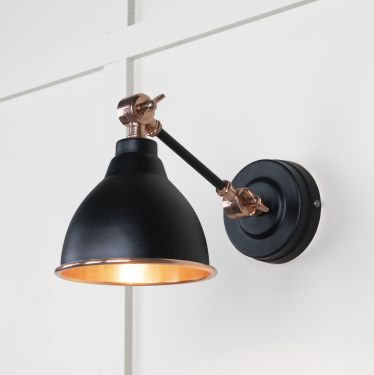 Click Here To Enlarge This Photo Of 49714SEB From the Anvil Smooth Copper Brindley Wall Light in Elan Black