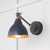 49714SSL From the Anvil Smooth Copper Brindley Wall Light in Slate