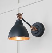 49714SSO From the Anvil Smooth Copper Brindley Wall Light in Soot