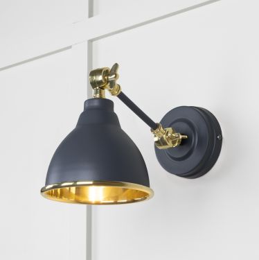 Click Here To Enlarge This Photo Of 49716SSL From the Anvil Smooth Brass Brindley Wall Light in Slate