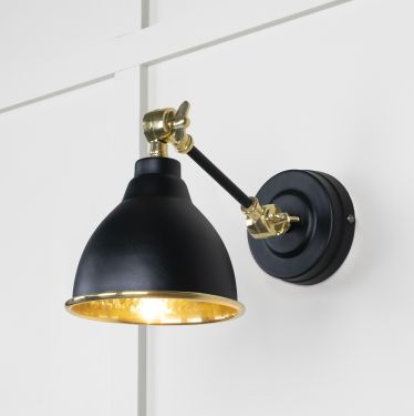Click Here To Enlarge This Photo Of 49719SEB From the Anvil Hammered Brass Brindley Wall Light in Elan Black