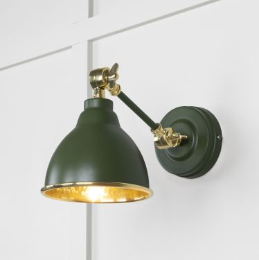 Click Here To Enlarge This Photo Of 49719SH From the Anvil Hammered Brass Brindley Wall Light in Heath