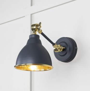 Click Here To Enlarge This Photo Of 49719SSL From the Anvil Hammered Brass Brindley Wall Light in Slate