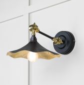 49725SEB From the Anvil Smooth Brass Flora Wall Light in Elan Black