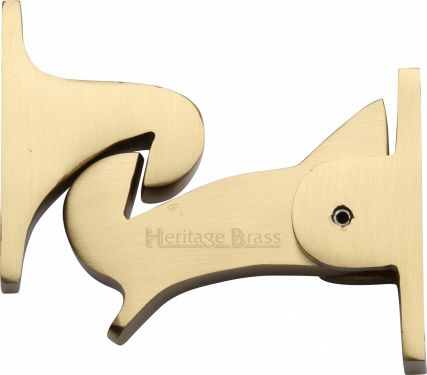 Click Here To Enlarge This Photo Of V1074-SB Heritage Brass Door Holder Gravity Design Satin Brass Finish