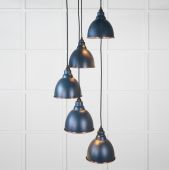 49739SDU From the Anvil Hammered Copper Brindley Cluster Pendant in Dusk