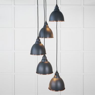 Click Here To Enlarge This Photo Of 49739SSO From the Anvil Hammered Copper Brindley Cluster Pendant in Soot