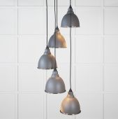 49740SBL From the Anvil Hammered Nickel Brindley Cluster Pendant in Bluff