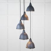 49740SSL From the Anvil Hammered Nickel Brindley Cluster Pendant in Slate
