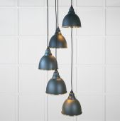 49741SDI From the Anvil Hammered Brass Brindley Cluster Pendant in Dingle